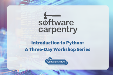 Software Carpentry Logo. Text: Introduction to Python: A Three-Day Workshop Series. 