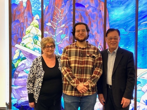 Arlene Kranich, Darián Andrade-Diaz and Haipeng Li (University Librarian)