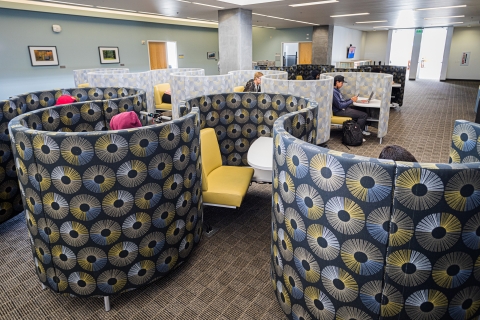 Photo of UC Merced Library fourth floor seating / chairs